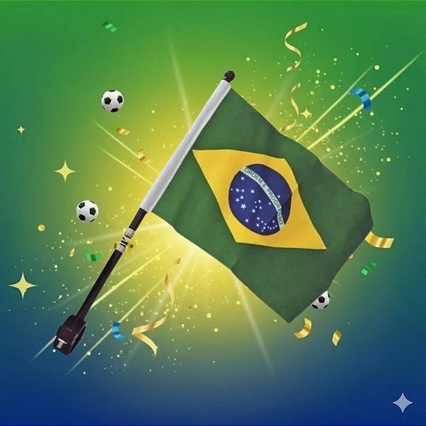 Bandeira Para Moto - Brasil - Copa do Mundo - 14x21cm - 1 unidade - Rizzo
