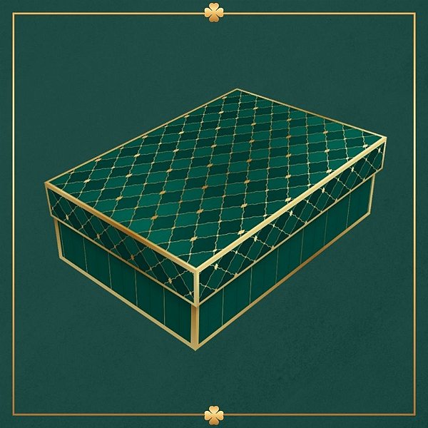 Caixa Retangular com Tampa - Royal Verde - 20x15x7cm - 5 unidades - Regina - Rizzo