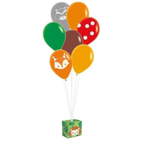 Kit Balões Festa Bosque - Kit com 16 peças - Cromus - Rizzo Embalagens