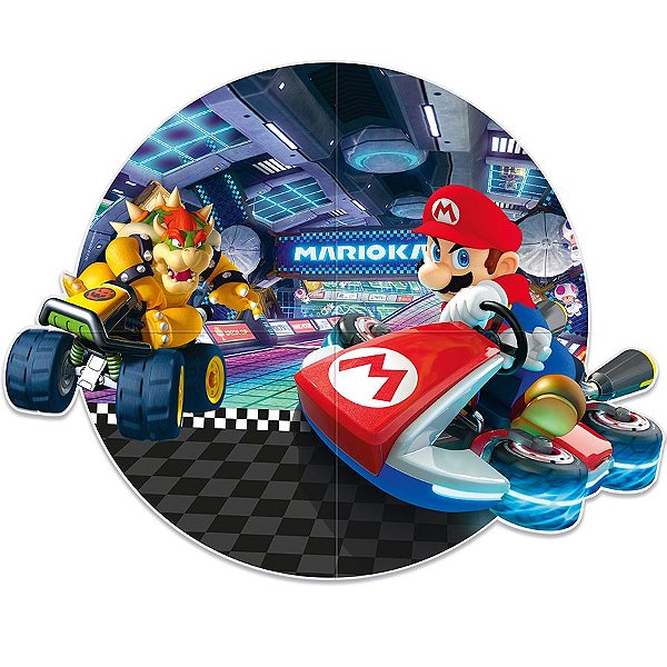 Painel Redondo Festa Mario Kart - Cromus - Rizzo Festas