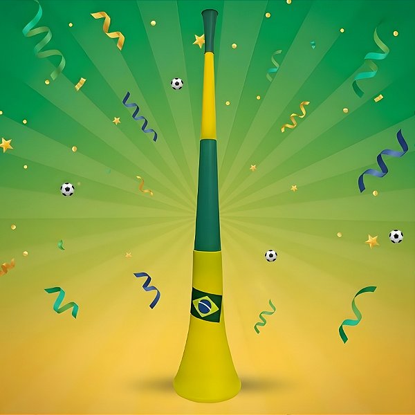 Corneta Grande Brasil - Copa do Mundo - 53cm - 1 unidade - Rizzo