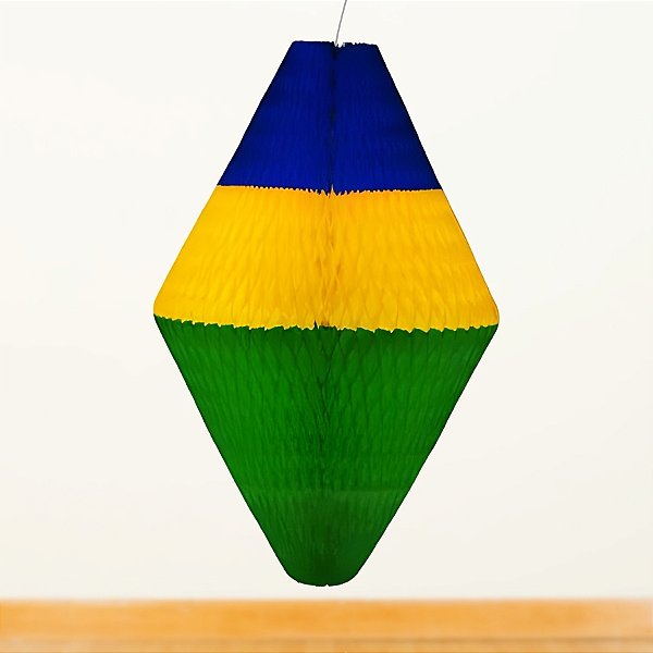 Enfeite Decorativo de Papel Seda - Balão Oriental - Bandeira do Brasil - 48cm - 1 unidade - GiroToy - Rizzo