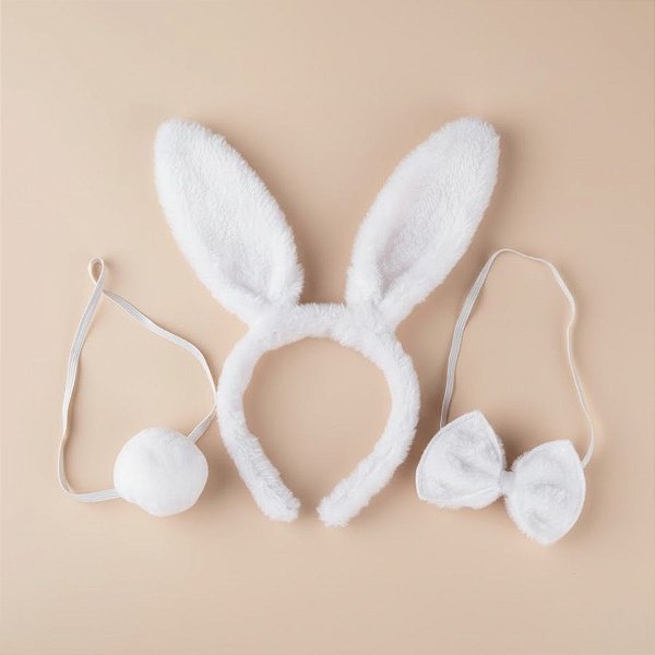 Kit Fantasia Coelhinho - Branco - 29x12cm - 1 unidade - Rizzo