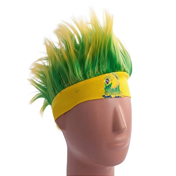 Peruca Brasil - Topete com Faixa - Copa do Mundo - 1 unidade - Rizzo