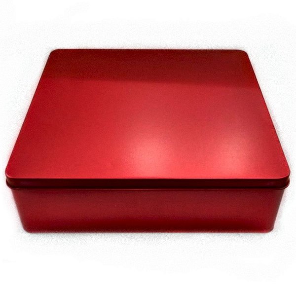 Lata Quadrada para Lembrancinha Vermelha - 20 x 20cm - Artegift - Rizzo Embalagens