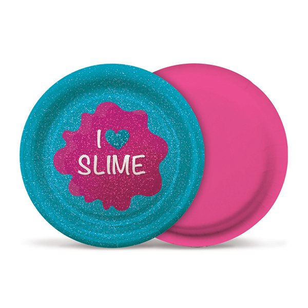 Prato Festa Slime 18Cm - 8 unidades - Cromus - Rizzo Festas
