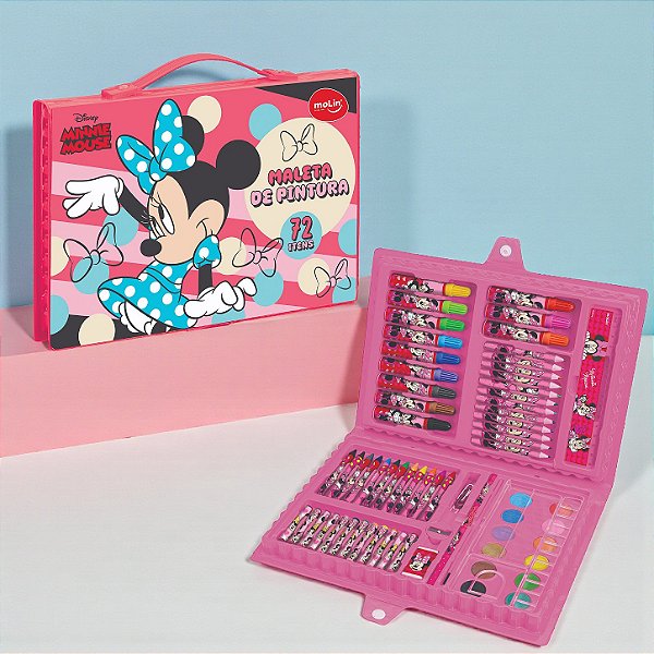 Maleta de Pintura - Minnie Mouse - 72 Itens - 1 unidade - Rizzo