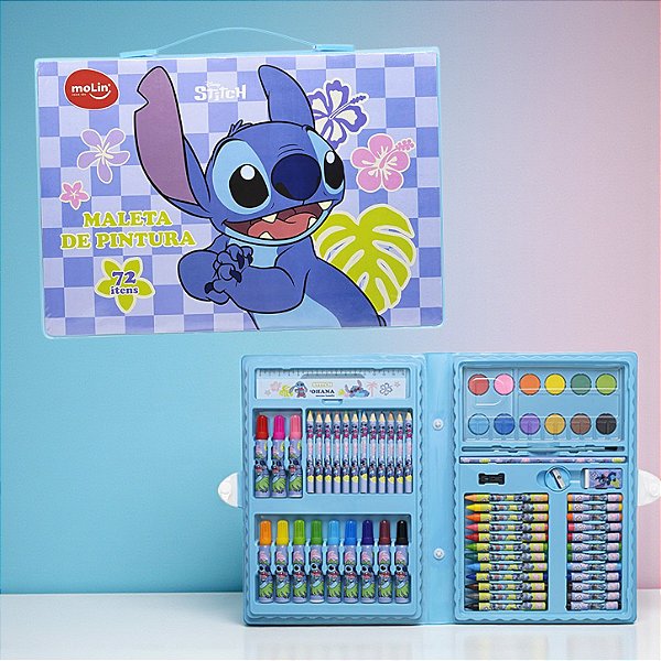 Maleta de Pintura - Stitch - 72 Itens - 1 unidade - Rizzo