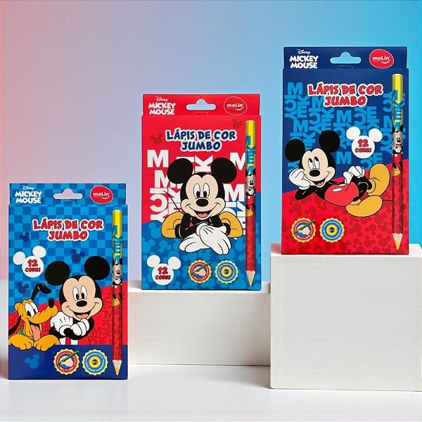 Lápis de Cor - Mickey Mouse - Jumbo - 12 Cores - Disney Original - 1 unidade - Rizzo