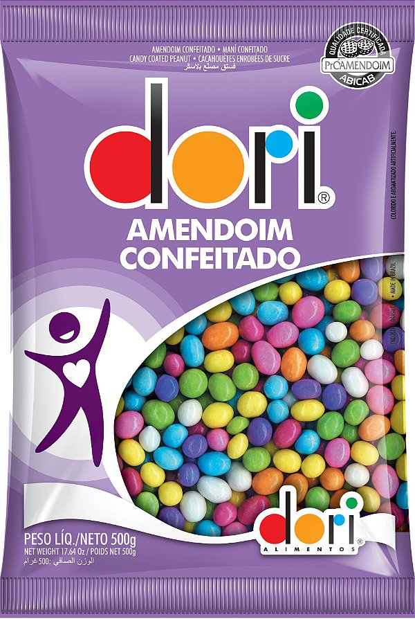 Amendoim Confeitado Colorido 500g - Dori Alimentos - Rizzo