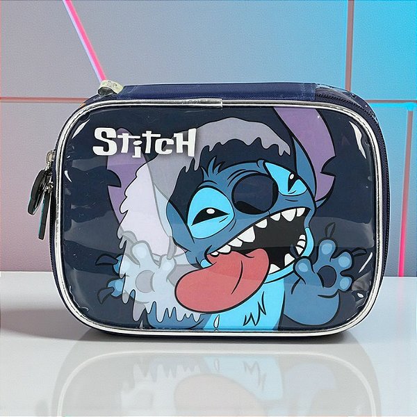 Estojo Box com Zíper - Stitch Crazy - 21x17cm - Disney Original - 1 unidade - Rizzo