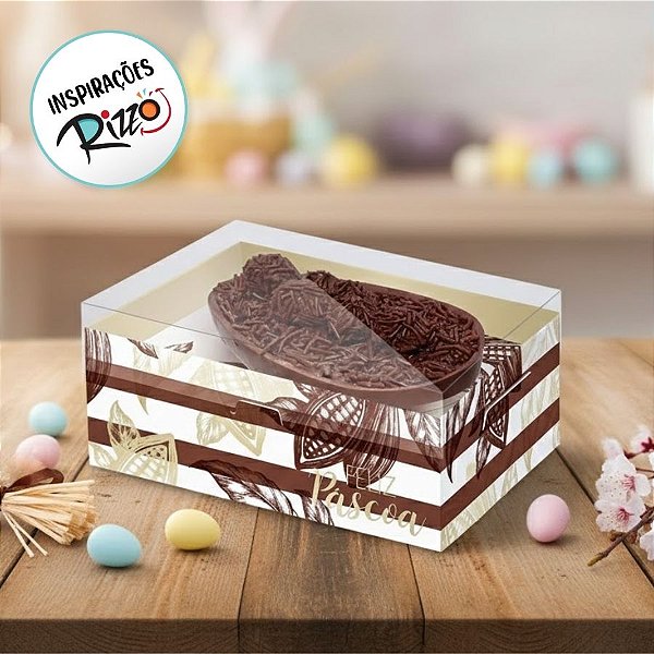 Caixa New Practice para Meio Ovo de 350g com Regulagem de Altura e Colher - Ombre - 6 unidades - Cromus - Rizzo