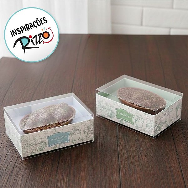 Caixa New Practice para Meio Ovo de 350g - Clássico Francês Azul e Verde - 6 unidades - Cromus - Rizzo