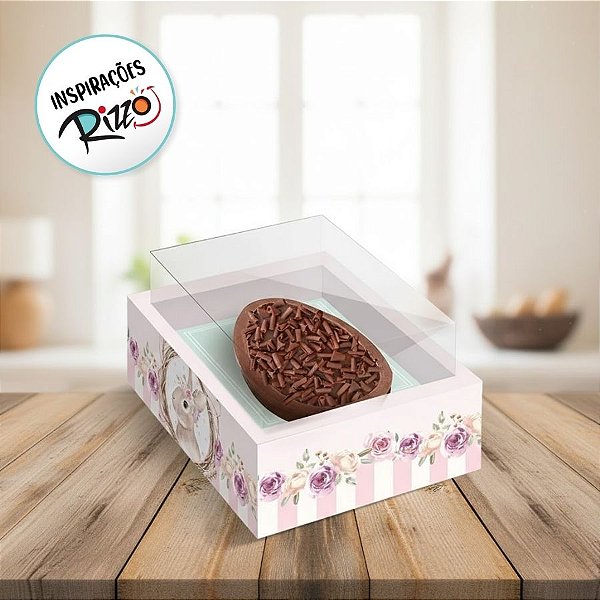 Caixa New Moldura para Meio Ovo de 350g - Coelha Serena - 6 unidades - Cromus - Rizzo