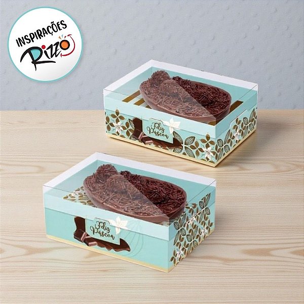Caixa New Practice com Regulagem de Altura para Meio Ovo de 250g - Flor de Cacau Turquesa Sortido - 6 unidades - Cromus