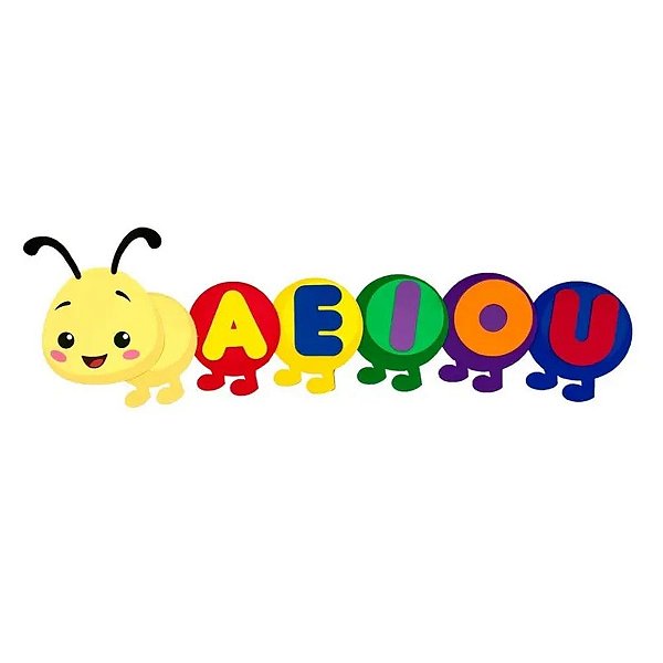 Painel Decorativo em EVA - Centopéia Vogais A a U - 106x37cm - 1 unidade - Rizzo