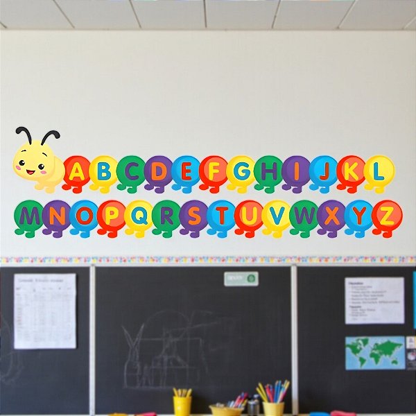 Painel Decorativo em EVA - Centopeia Alfabeto - 455x37cm - 1 unidade - Rizzo