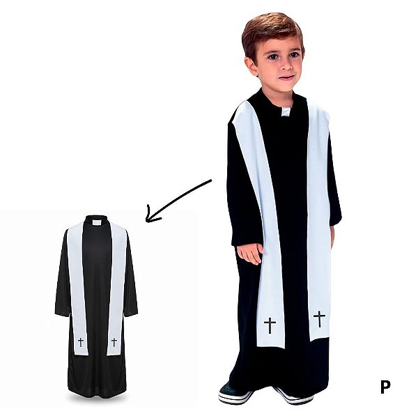 Fantasia Infantil de Festa Junina - Padre - P - 1 unidade - Rizzo