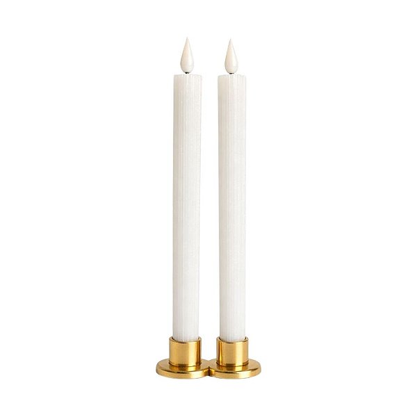 Vela Eletrônica de LED - Branco Texturizado - 25x2cm - 2 unidades - Cromus - Rizzo