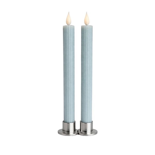 Vela Eletrônica de LED - Azul Pastel Texturizado - 25x2cm - 2 unidades - Cromus - Rizzo