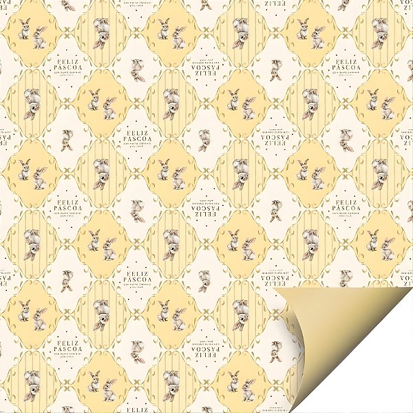 Folha para Ovos de Páscoa Double Face - Amarelo - 69x89cm - 5 unidades - Cromus - Rizzo
