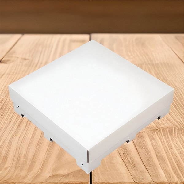 Caixa para Transporte Doces/ Salgados Branca Tampa Rígida - Tamanho P - 20x20x05cm - 1 unidade - Regina - Rizzo