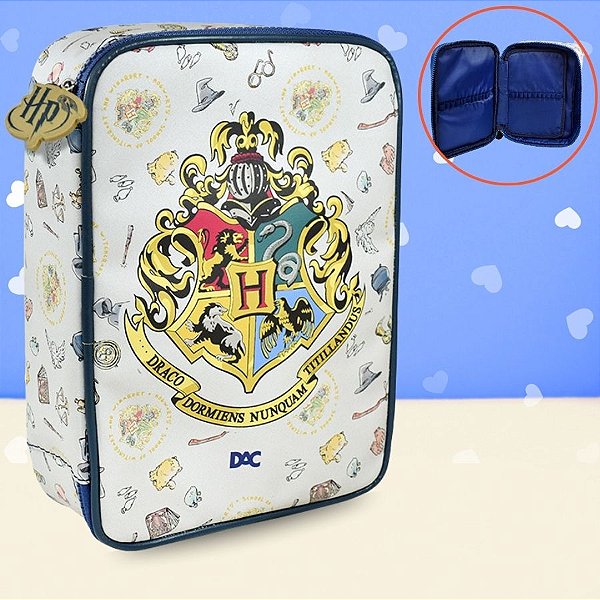 Estojo Box com Zíper Tratorado - Horwarts - Harry Potter - 22x17cm - 1 unidade - Rizzo