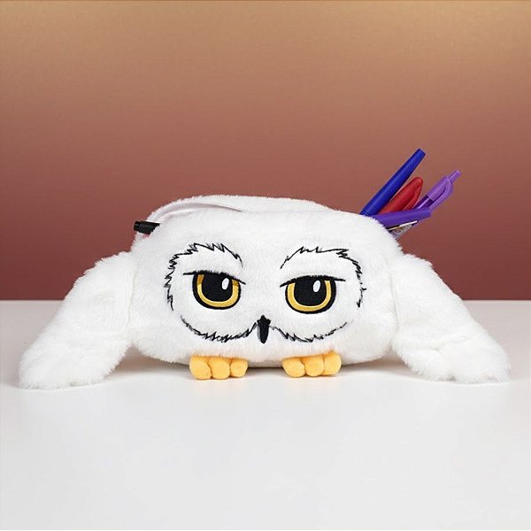 Estojo Simples com Zíper Fluffy - Edwiges - Harry Potter - 21cm - 1 unidade - Rizzo