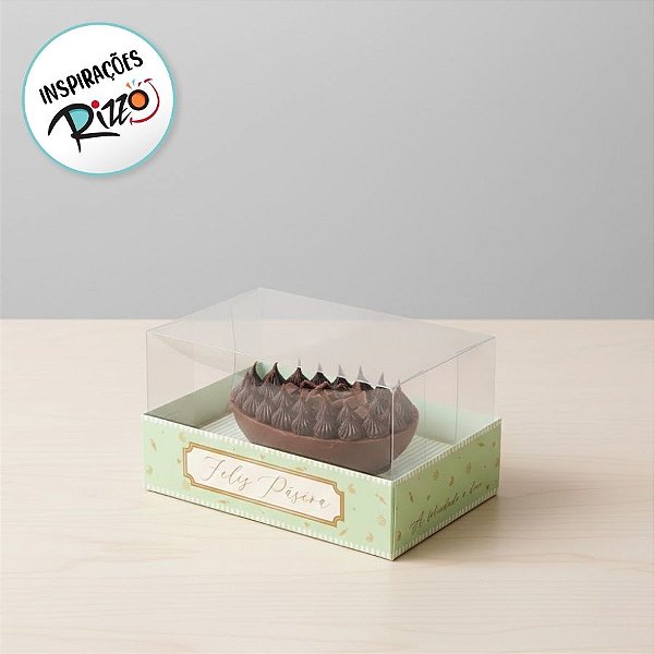 Caixa para Meio Ovo 100 a 150g de Páscoa - Horizonte - Quinn Verde - 6 unidades - Cromus - Rizzo