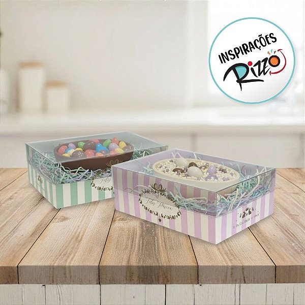 Caixa New Practice para Meio Ovo de 350g com Colher - Quinn Composê - 6 unidades - Cromus - Rizzo