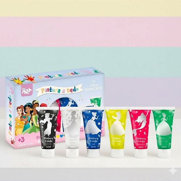 Pintura A Dedo - Princesas - 6 Cores - Disney Original - 1 unidade - Rizzo