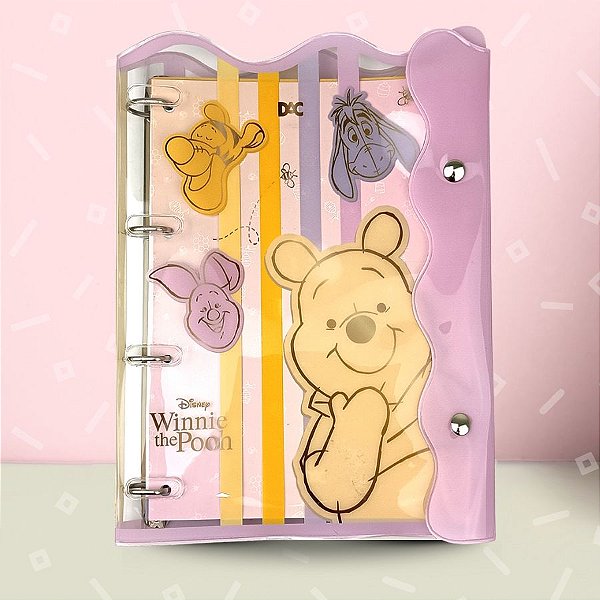 Fichário Universitário Pvc - Ursinho Pooh - 27x22cm - Disney Original - 1 unidade - Rizzo