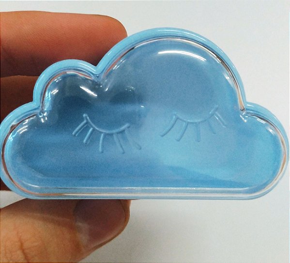Caixinha Acrílica para Doces Nuvem Azul - 6,8cm x 4cm - 10 unidades - Artlille - Rizzo Festas