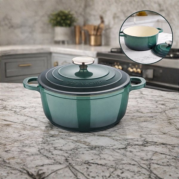 Caçarola de Alumínio Forjado com Revestimento Cerâmico - Verde - Linha Excalibur - 2,2L - 1 unidade - Cromus - Rizzo