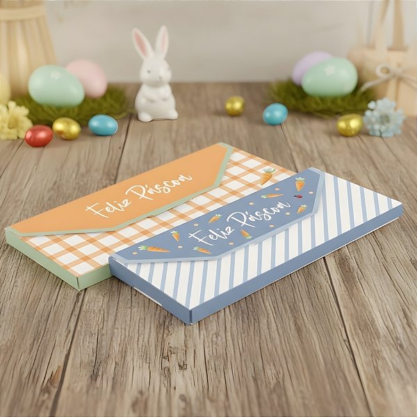 Caixa Cartinha para Barra de Chocolate de 80g - Lovely Garden Composê - 18,5x9cm - 10 unidades - Cromus - Rizzo