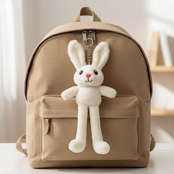 Chaveiro Coelho de Pelúcia - Creme - 27x12x4cm - 1 unidade - Rizzo