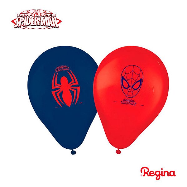 Balão Festa Homem Aranha 9" - 25 unidades - Regina - Rizzo Festas
