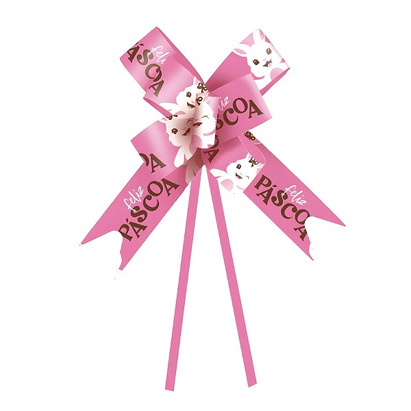 Laço Fácil - Páscoa Felicita Rosa - 10 unidades - Cromus - Rizzo
