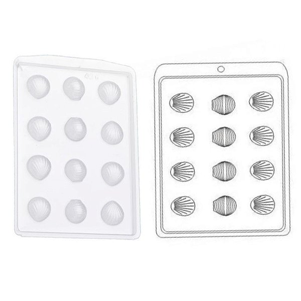 Forma de Acetato Simples - Conchinha - Ref.426 - Crystal