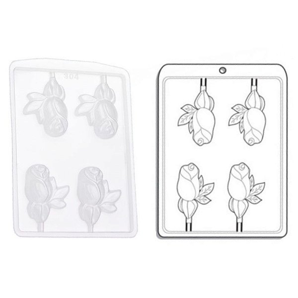 Forma de Acetato Simples - Rosa - Ref 304 - Crystal