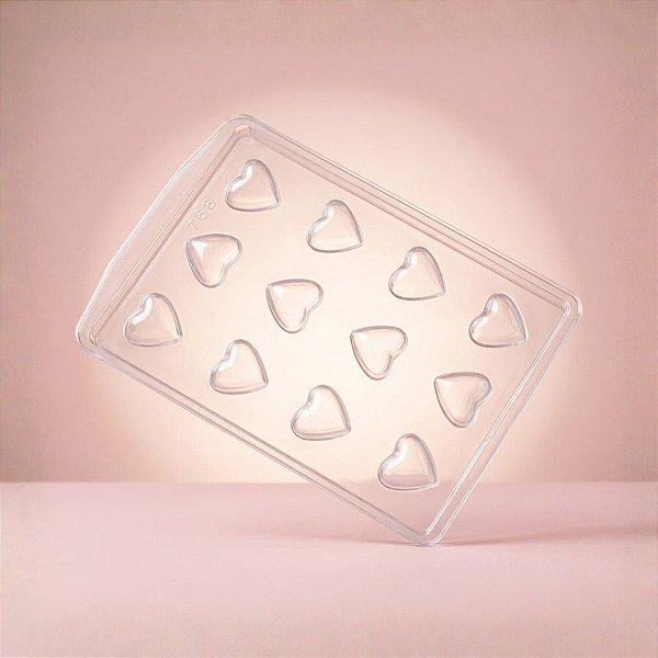 Forma de Acetato Simples - Bombom Coração - Ref.768 - Crystal - Rizzo Confeitaria