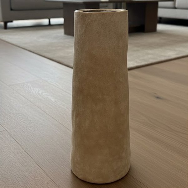 Vaso Decorativo Orgânico de Cerâmica Natural - 29x12x8,5cm - 1 unidade - Cromus - Rizzo