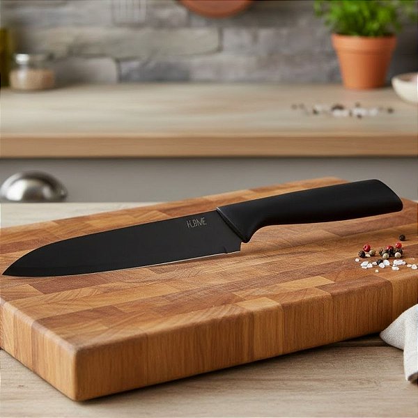 Faca de Cerâmica - Preta - 22cm - 1 unidade - Cromus - Rizzo