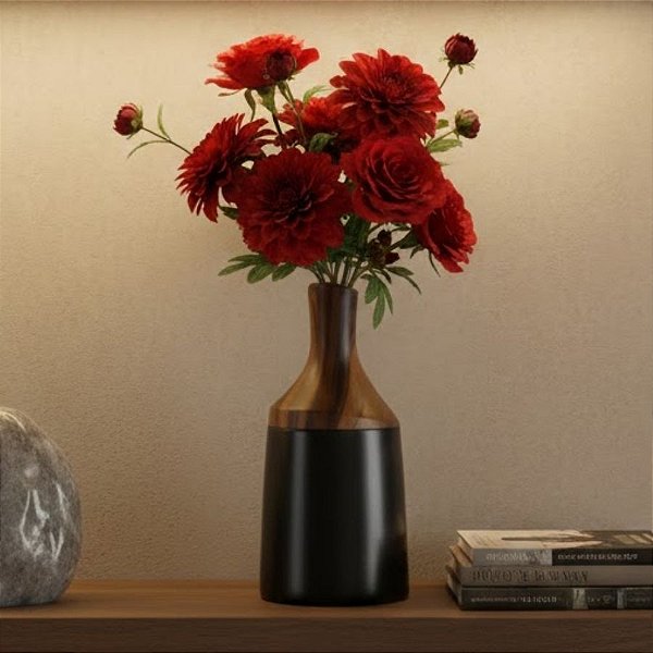 Vaso Decorativo de Dolomita - 21x9,5x9,5cm - 1 unidade - Cromus - Rizzo