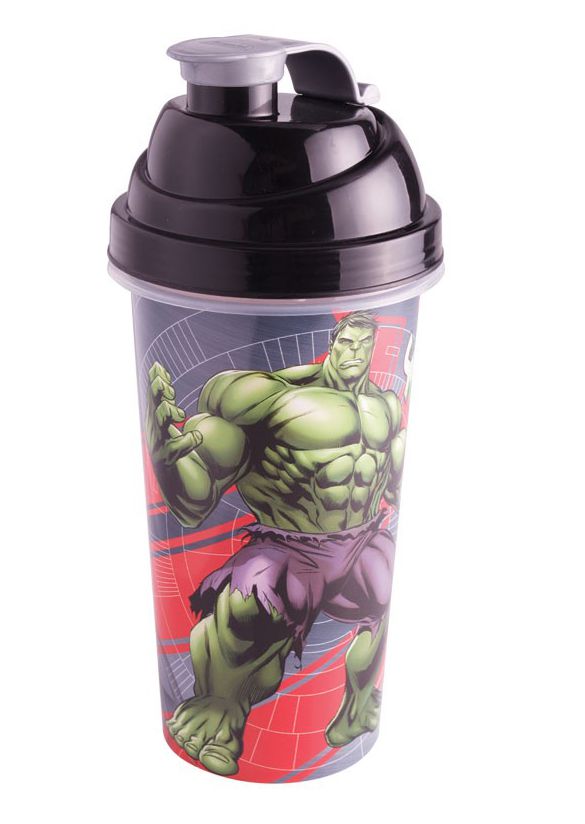Shakeira de Plástico Cinza Avengers Hulk - 580ml - 01 unidade - Plasútil - Rizzo Festas