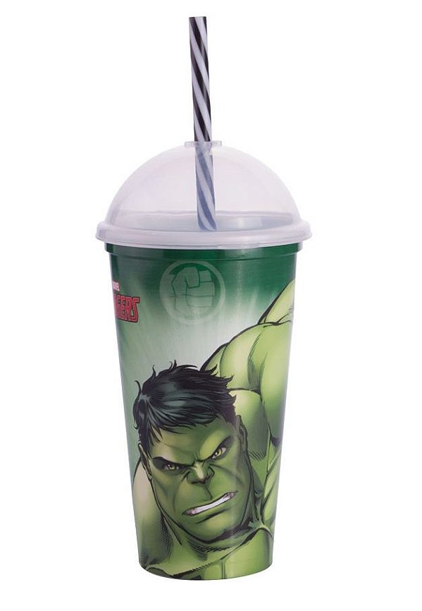 Copo Shake Plástico Hulk - 500ml - 01 unidade - Plasútil - Rizzo Festas