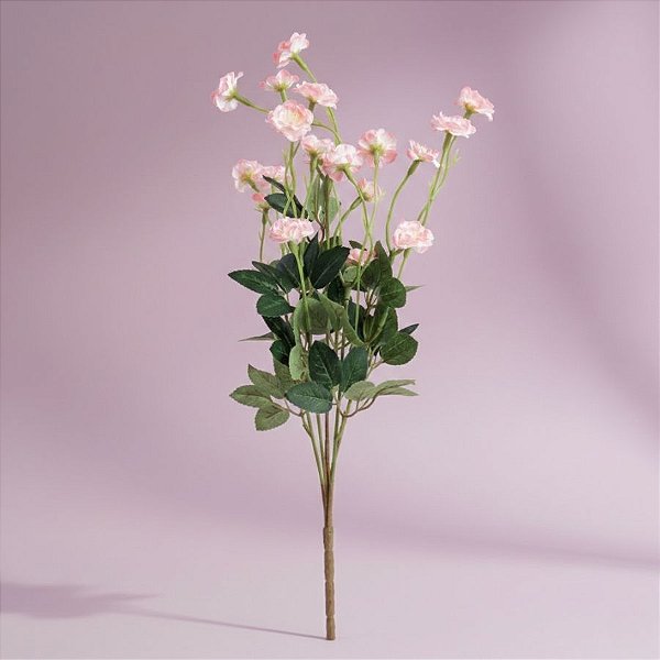 Haste Flor Permanente - Mini Rosa - Rosa - 42cm - 1 unidade - Cromus - Rizzo