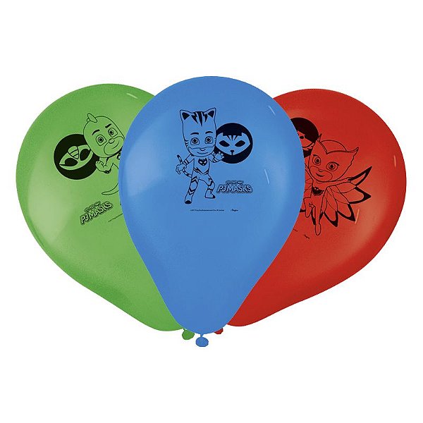 Balão Festa PJ Masks 9" - 25 unidades - Regina - Rizzo Festas