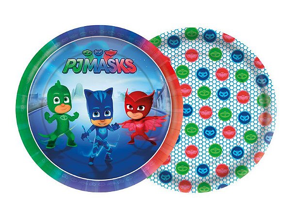 Prato Festa PJ Masks 18cm - 8 unidades - Regina - Rizzo Festas