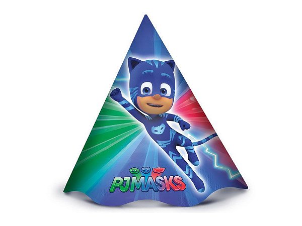 Chapéu Festa PJ Masks - 8 unidades - Regina - Rizzo Festas